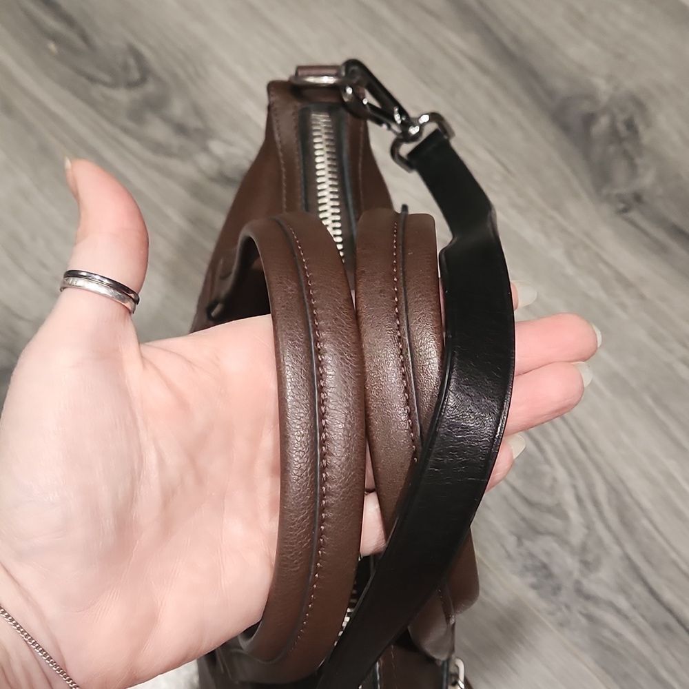 Vintage Espresso Fossil Dawson Pebbles Leather Satchel Bag - Picture 3 of 10